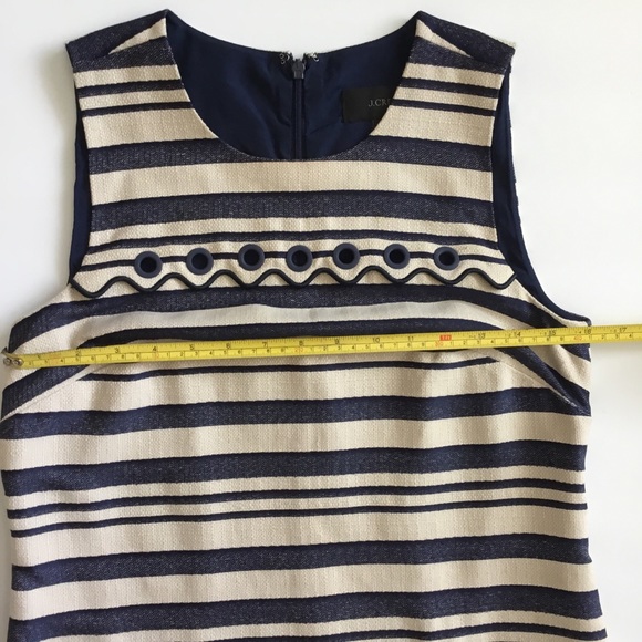 J. Crew Dress Blue White Striped Size 2 - Picture 6 of 9